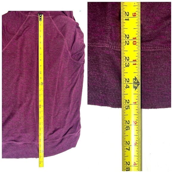 Athleta Womens Inner Twist Hooded Sweatshirt Long Sleeve Size Large Red Purple - Picture 10 of 13